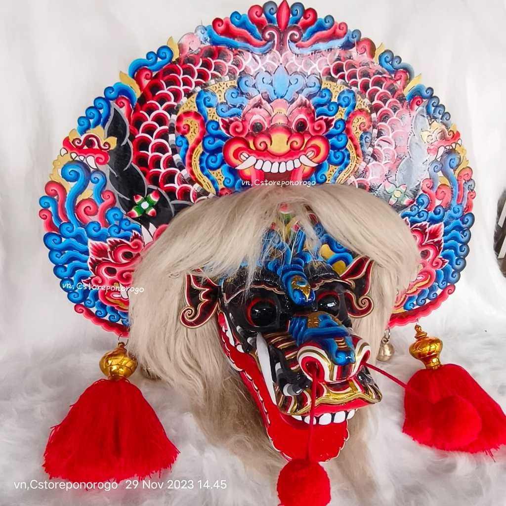 COD... BARONGAN PENTAS PREMIUM TELON BIRU / barongan asli / barongan kediri / barongan pentas ...vir