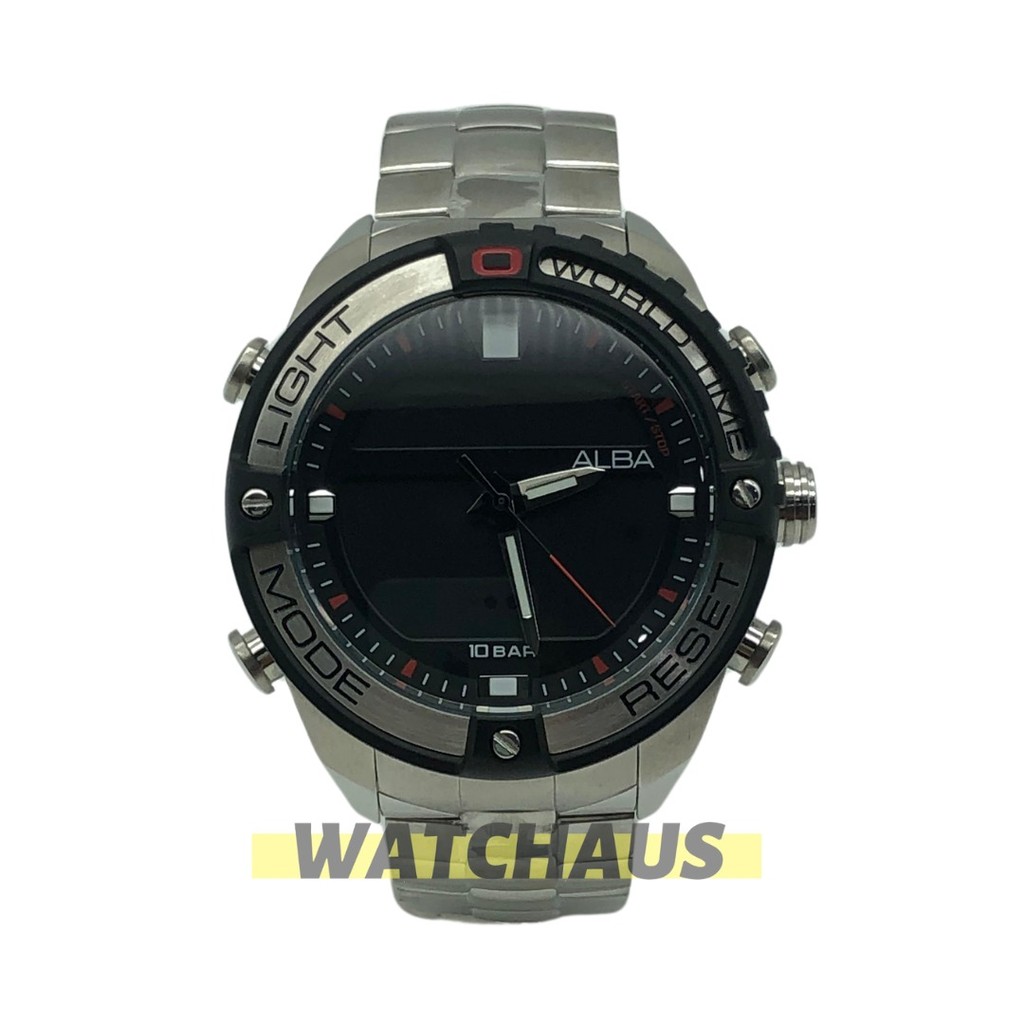 JAM TANGAN PRIA ALBA AZ4039 AZ4039X1 DIGITAL SILVER STAINLESS