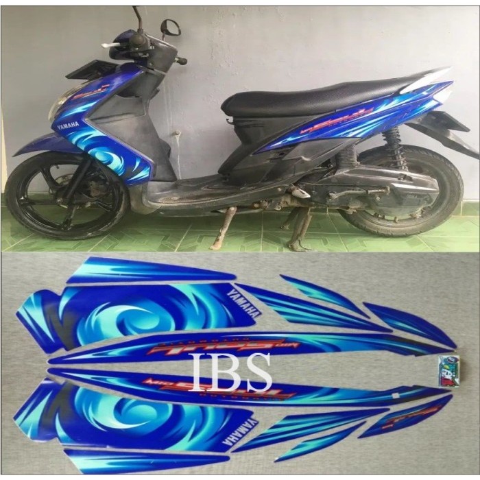 STRIPING MIO SOUL BIRU TAHUN 2007 STIKER ORI YAMAHA
