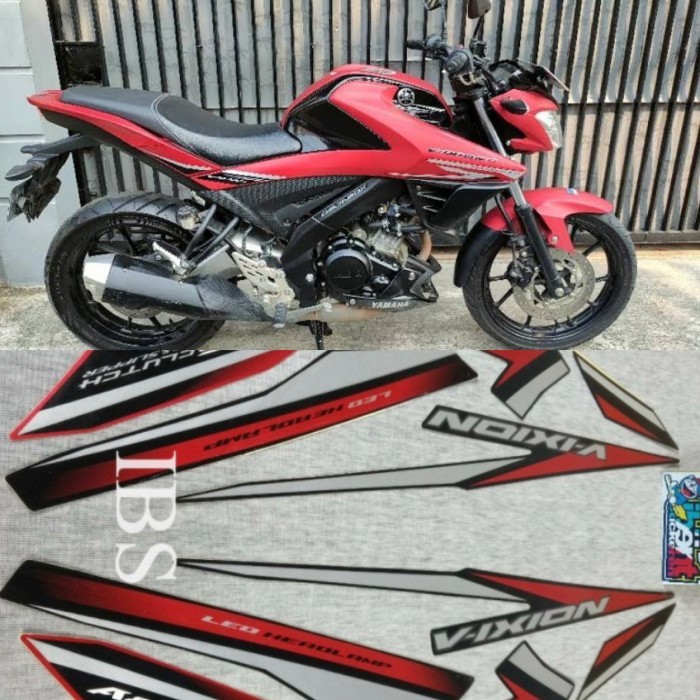 STIKER STRIPING LIS YAMAHA VIXION MERAH 2019 POLET STIKER