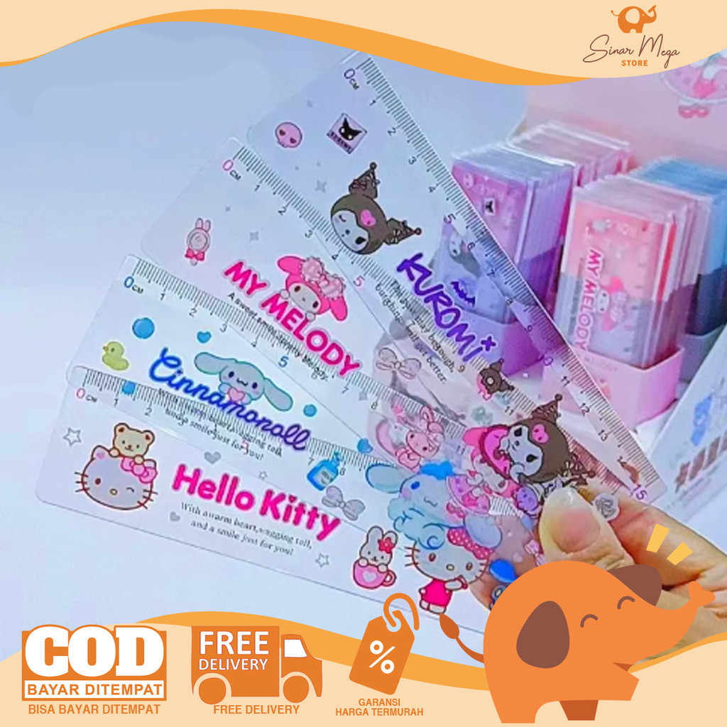 

Fancy Penggaris Transparant 15cm Gambar Sanrio Series 727 Acrylic Ruler