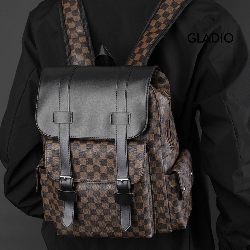 GLADIO Tas Ransel Pria Kenta Kulit Besar Muat Laptop Mewah Kekinian Backpack Premium Traveling