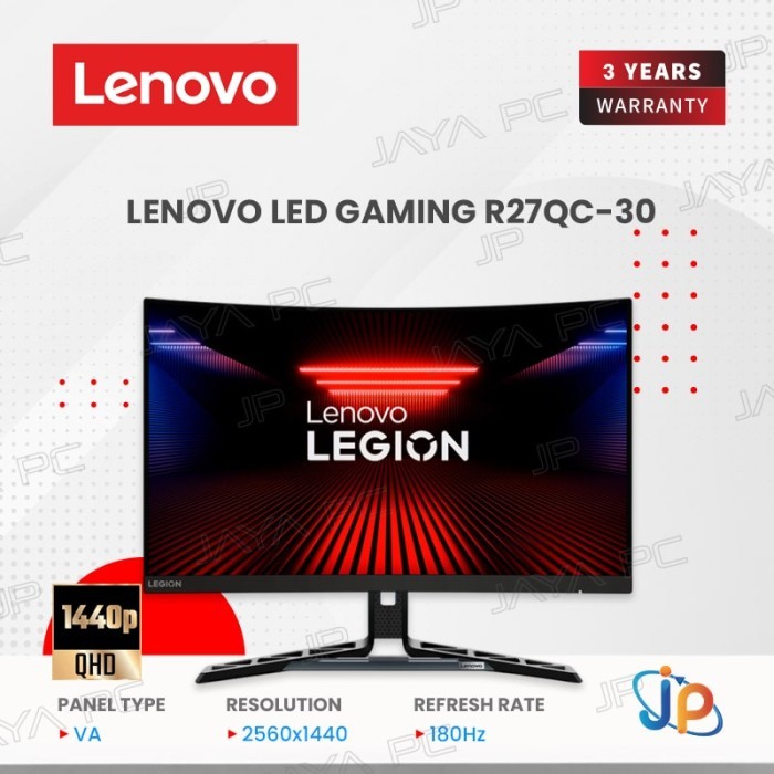 Monitor Lenovo Legion LED Gaming R27QC-30 - Curved 2K QHD 27" Inch