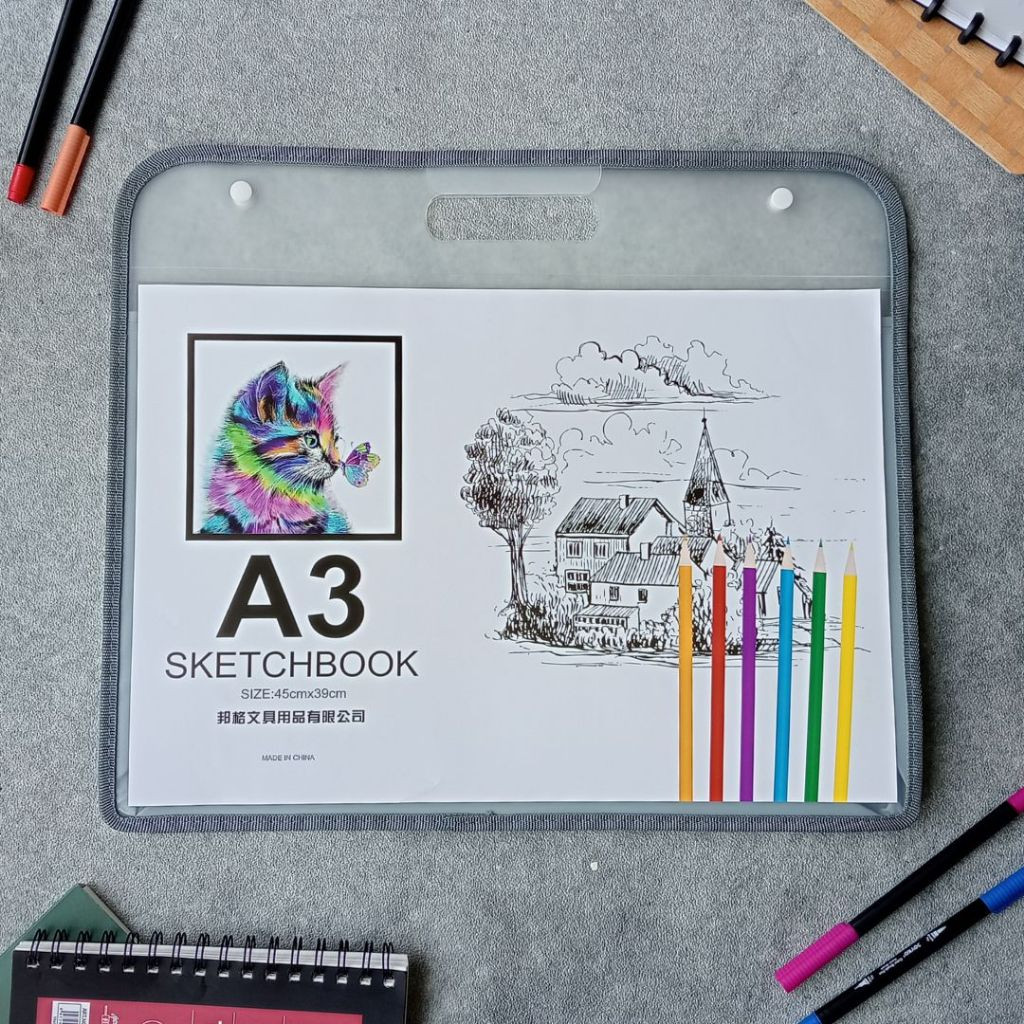 

ZUMOO FileKeeper MAP/TAS Organizer TRANSPARAN untuk Sketch book Dokumen Berkas UKURAN A3 Kantor Sekolah Seni ART