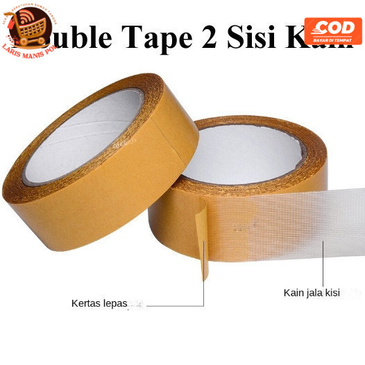 

LMP Double Tape Kain 2 Sisi L2cm P 3m 5m 10m Fiber Solatip Lakban Kain Kuat Lakban Serat Fiber
