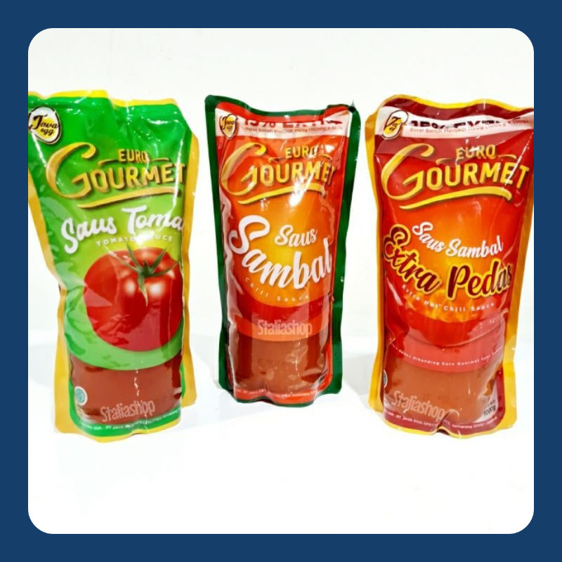 

Saus sambal Euro Gourmet 1kg / 500gr Saus Tomat Saus Extra Pedas
