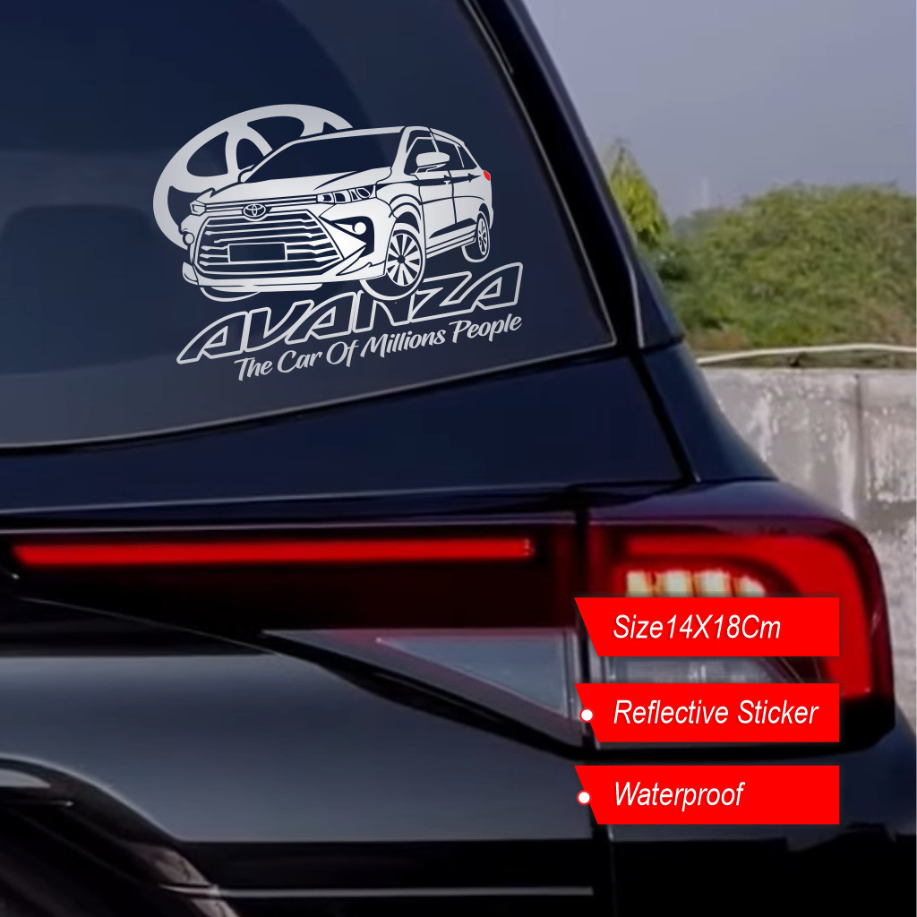 Stiker Variasi Kaca Mobil Toyota Avanza 2025 Putih Abu-Abu