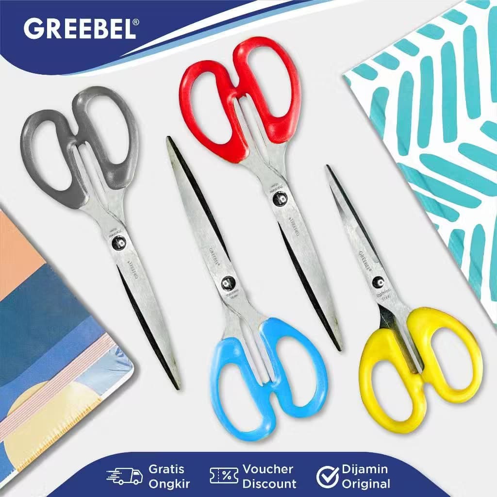 

[PaperNPlay] GREEBEL Gunting Scissor Stainless / Gunting Dapur Anti Karat Nyaman Digunakan / Gunting Murah Bagus