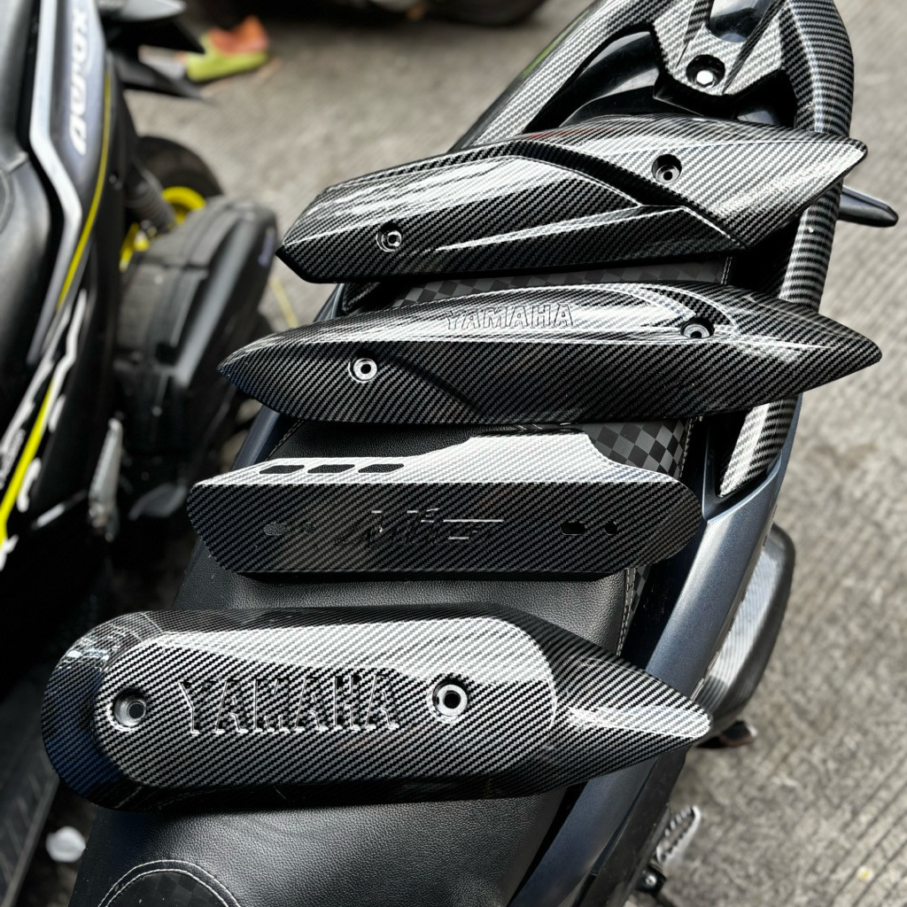GRATIS BAUT Cover Knalpot Mio M3 Mio J Z Sporty All Mio Fazzio Ymaha CARBON GLOSSY Tameng Knalpot Mi