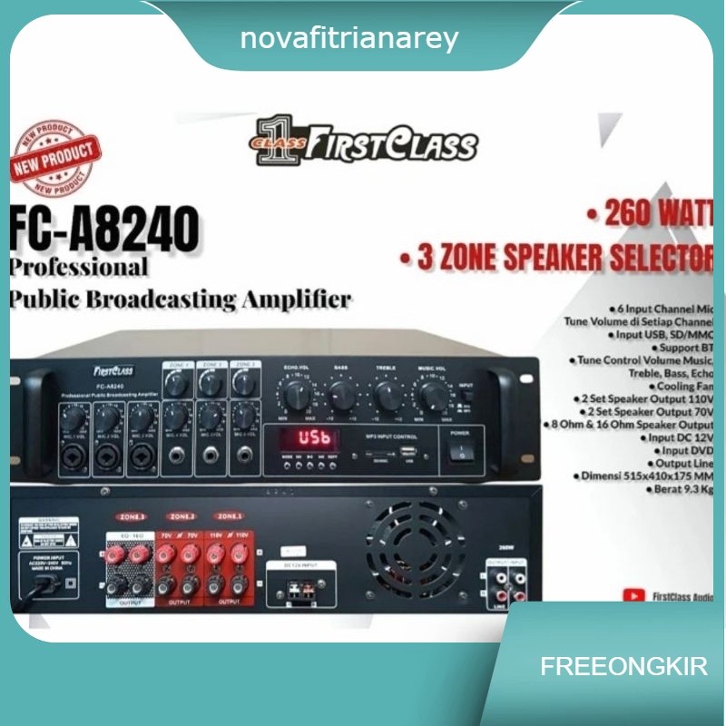 AMPLIFIER FIRSTCLASS FC A8240 / FIRST CLASS FCA 8240 AMPLI TOA MASJID