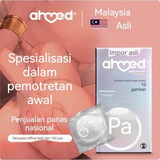 Kondom Ahmed 10 Pcs -kondom 001 efek prang sang climax berduri bergergi tipis-Condom with Lubricant