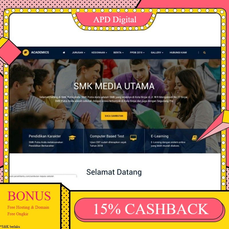 Source Code WEBSITE SEKOLAH DAN PPDB ONLINE APD