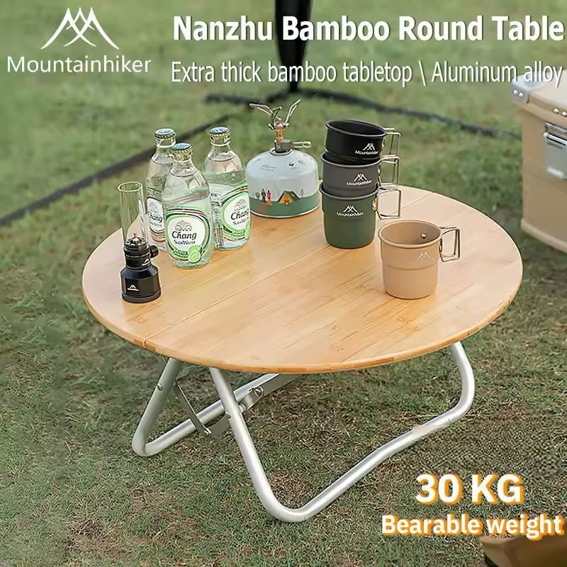 Meja Lipat Mountainhiker Nanzhu Bamboo Round Table