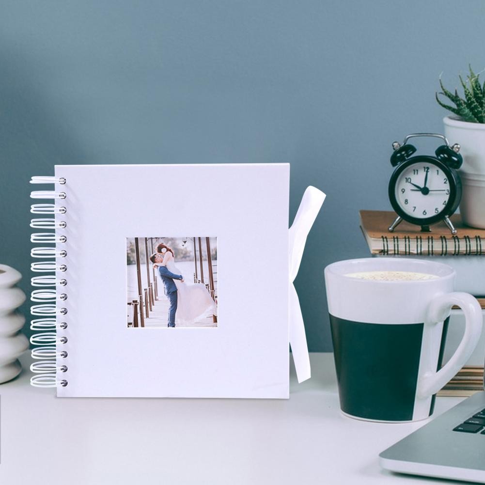 

40 Sheets Photo Album Elegant Hardcover 8-inch Photo Album Scrapbook Handmade Twin-wire Binding for Family Wedding Anniversary