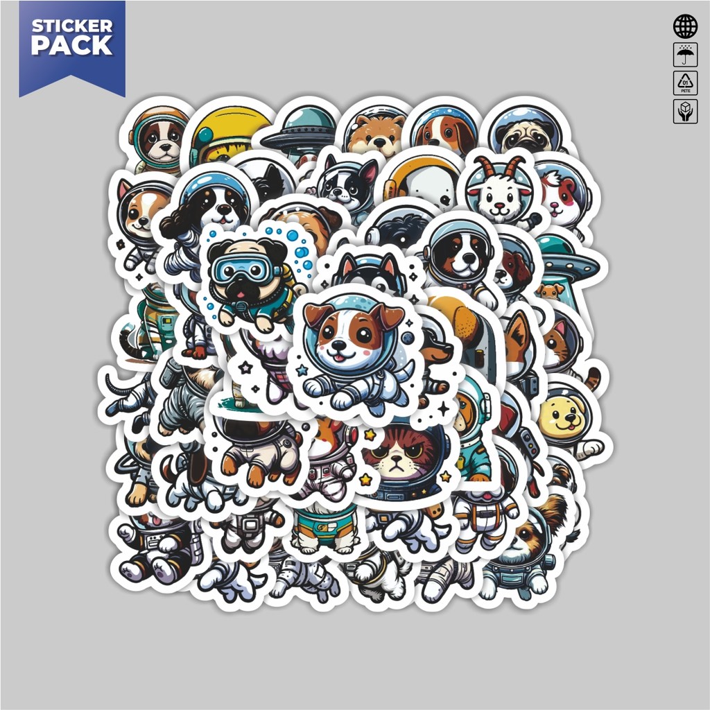 

[100PCS]Stiker Pack Stiker Astronot Doggy V5 Aesthetic Vinyl Anti Air Dekorasi Sticker Laptop Buku Journal Koper Helm Casing HP Gitar Helm Skateboard