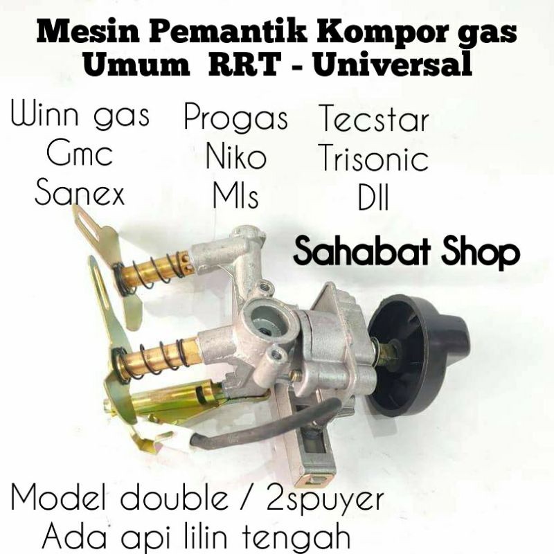 MESIN PEMANTIK GAS DOUBLE MODEL 2 SPUYER KOMPOR GAS RRT UMUM UNIVERSAL