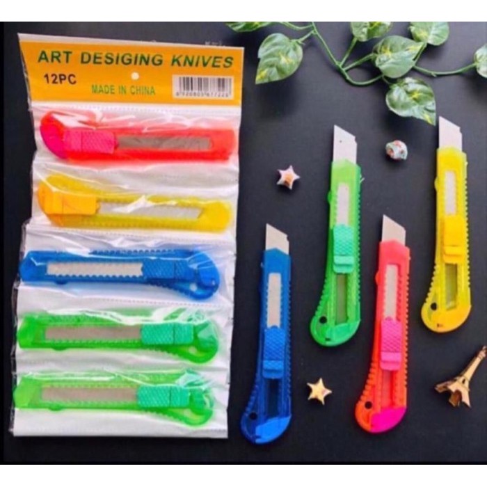 

*AMJ* CUTTER PLASTIK WARNA-WARNI / CUTTER BESAR / CUTTER KECIL (SATUAN)
