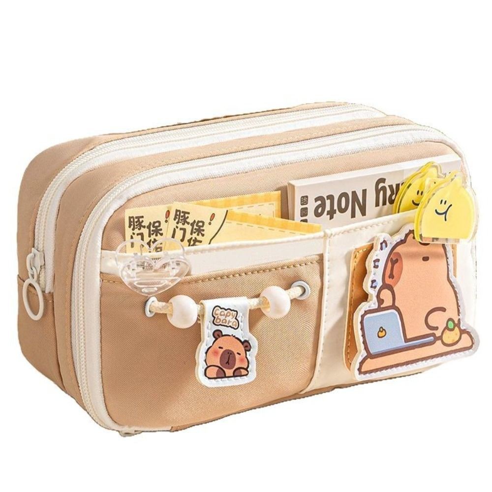 

Cartoon Capybara Pen Bag Nine Layers Portable Stationery Bag Large Capacity Pencil Case Students