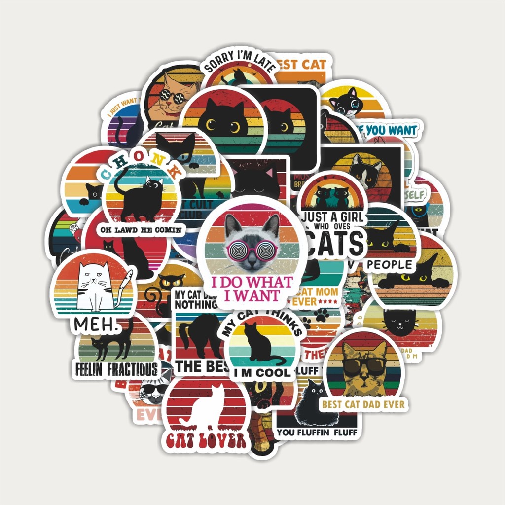 

Sticker Pack Stiker Cat/Kucing Kawaii V4 | Sticker TUMBLR | Stiker LAPTOP KOPER HELM