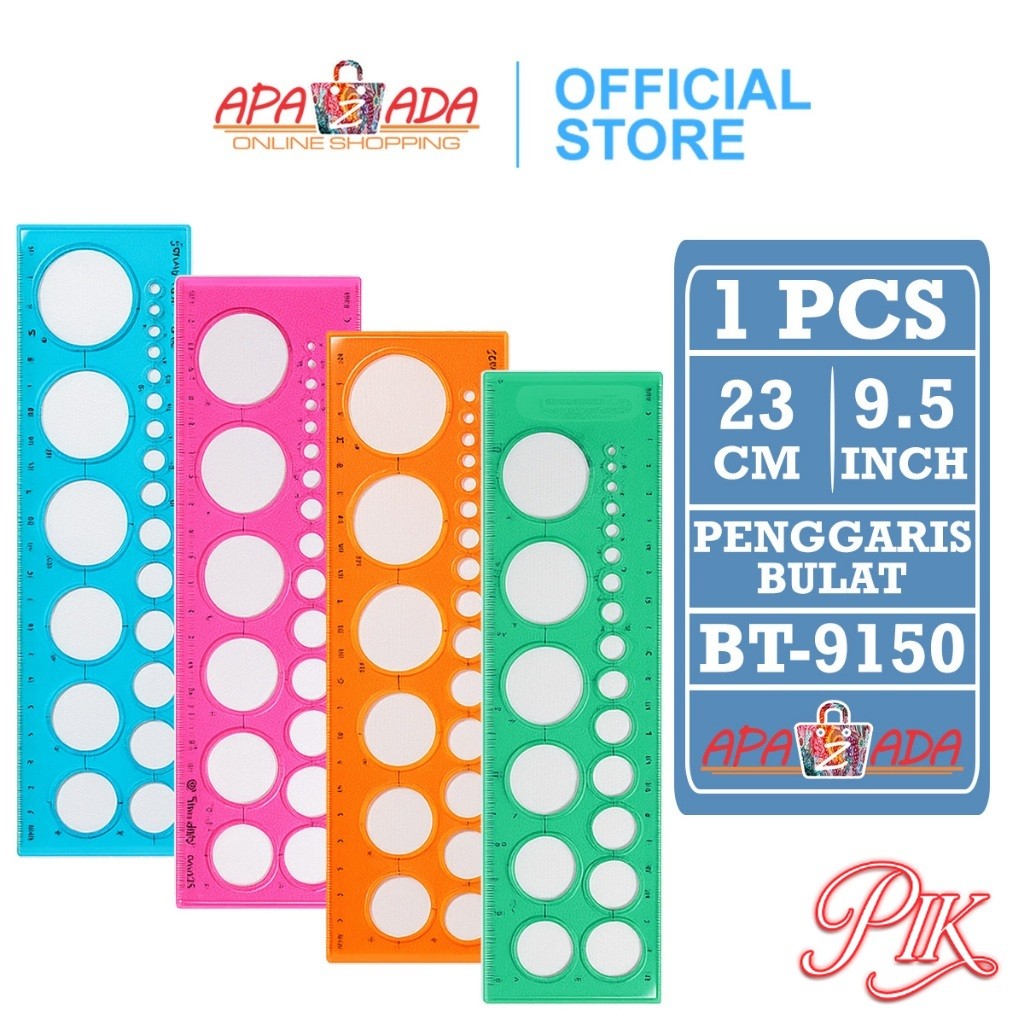 

Penggaris Lingkaran Bulat [2 Pcs] / Garisan Cetakan Bulat / Round Shape Ruler BT-9150