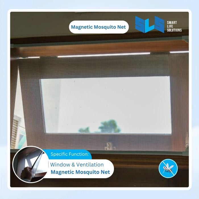 

SLS Magnetic Mosquito Nets / Insect Screens Magnetic Window | Size 0.5M x 1M & 1.5M x 1.5M - Grey, 1.5M x 1.5M