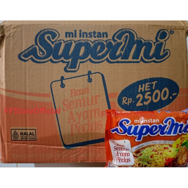 

SUPERMI Semur Ayam Pedas Khas Palembang 1 Dus isi 40 Bks