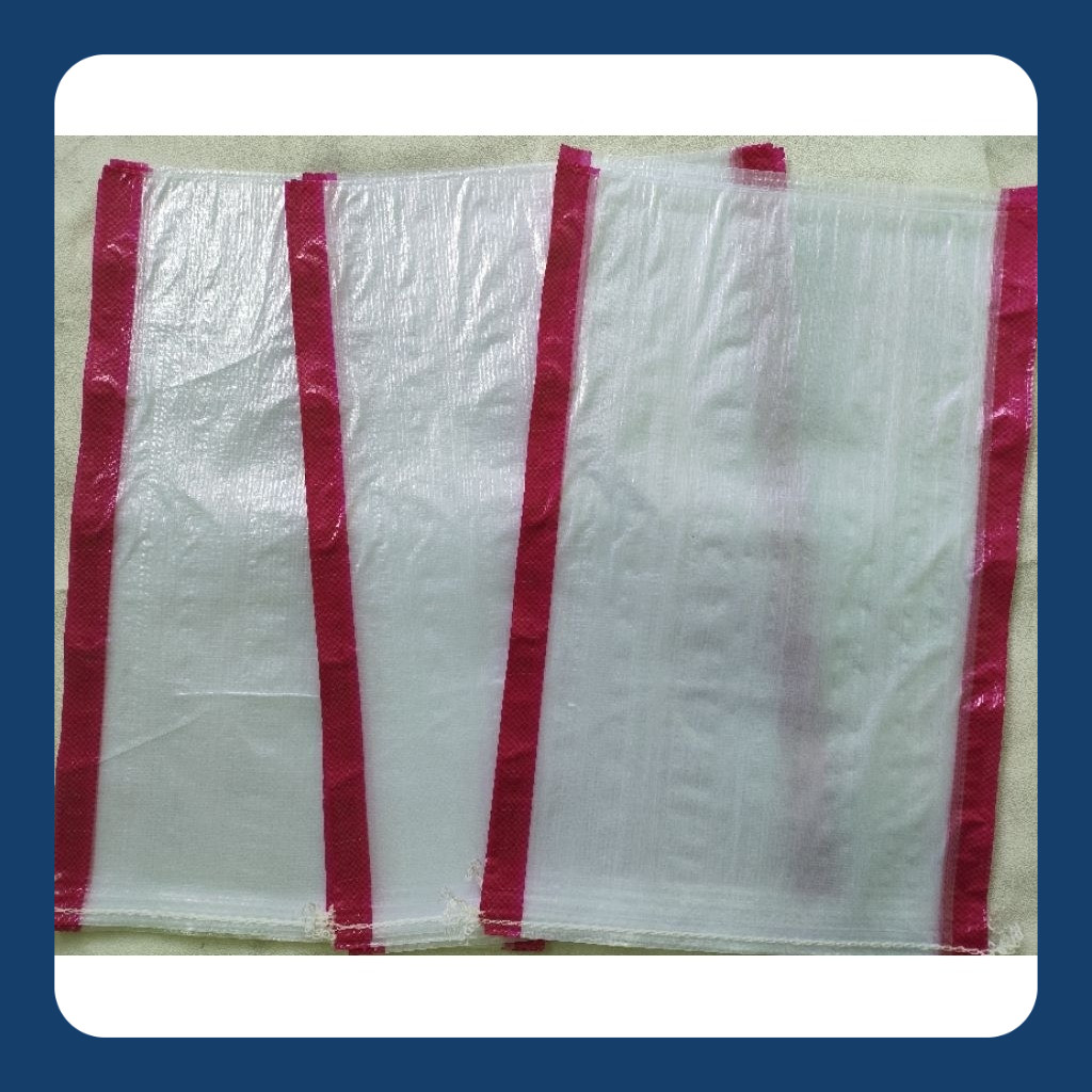 karung beras 15kg ukuran 40x60 transparan isi 50 lembar