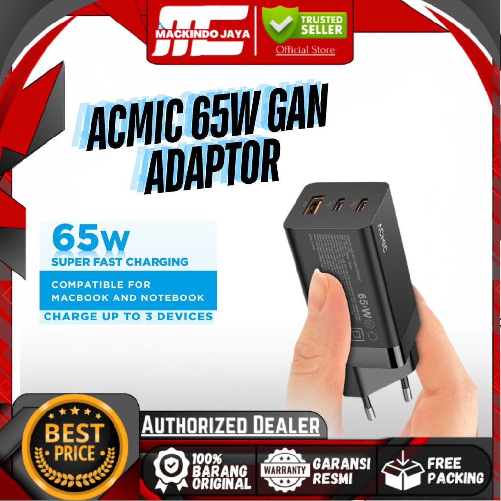 ACMIC CPD65 GaN Type C 65W Kepala Charger Super Fast Charging Adaptor - CPD65 PRO Only