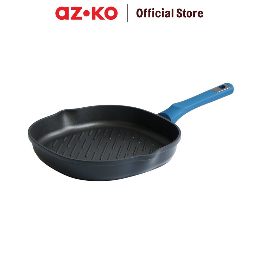 AZKO Culinart 26 cm Superb Wajan Panggang - Hitam/Biru Grill Pan Teflon Panggang Anti Lengket Perala