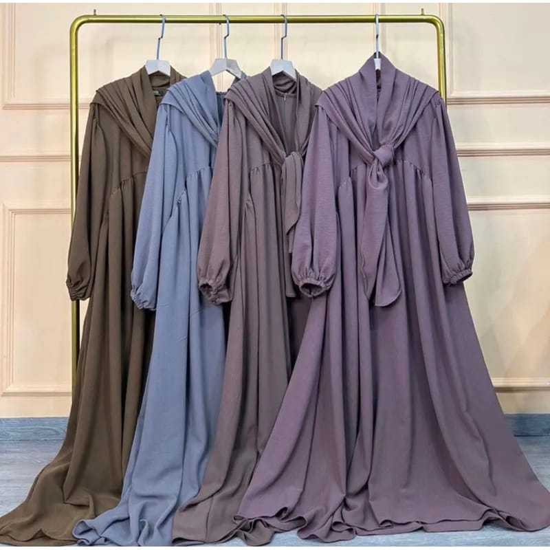 Gamis Syari Terbaru Luna Set Syari Pasmina Oval Gamis Jumbo