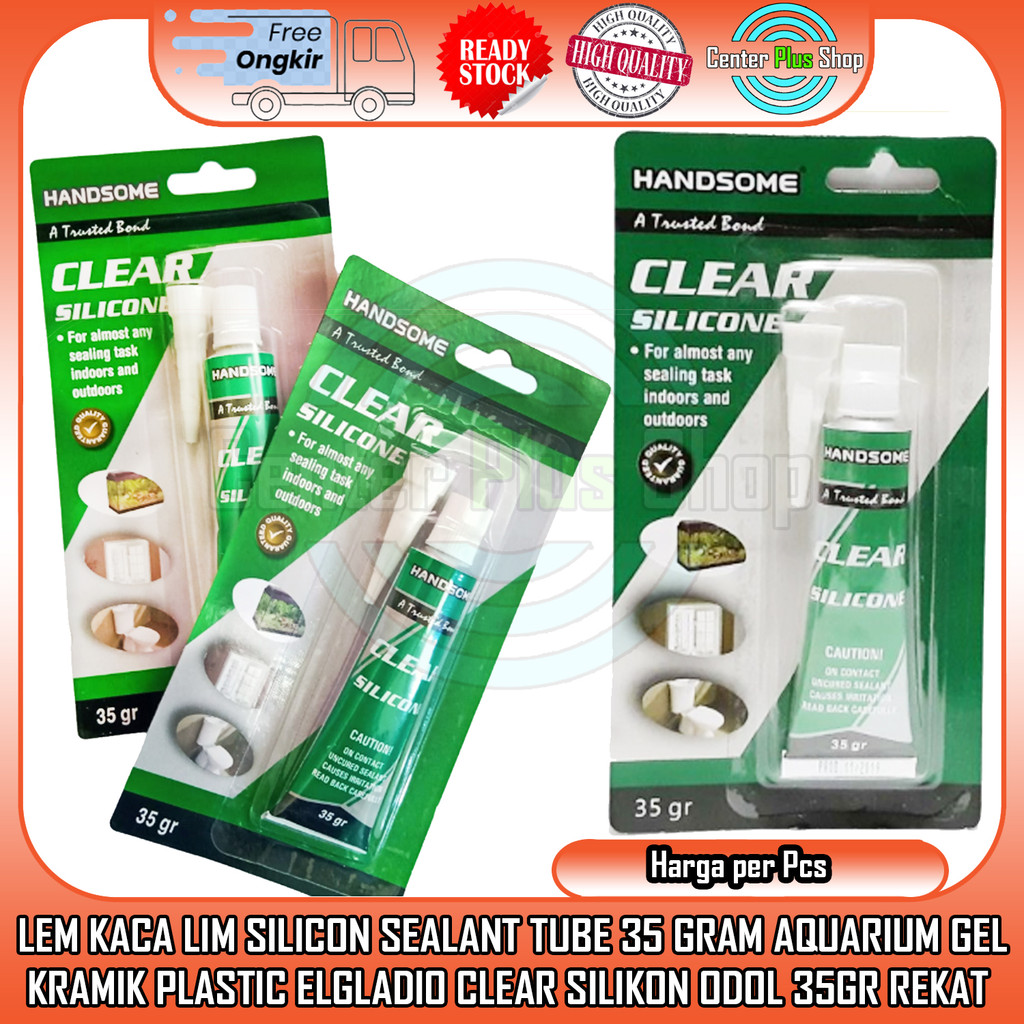 Handsome Lem Perekat Silicon Cair Sealant Tube 35 Gram Aquarium Kramik Plastic Elgladio Clear Kuat A