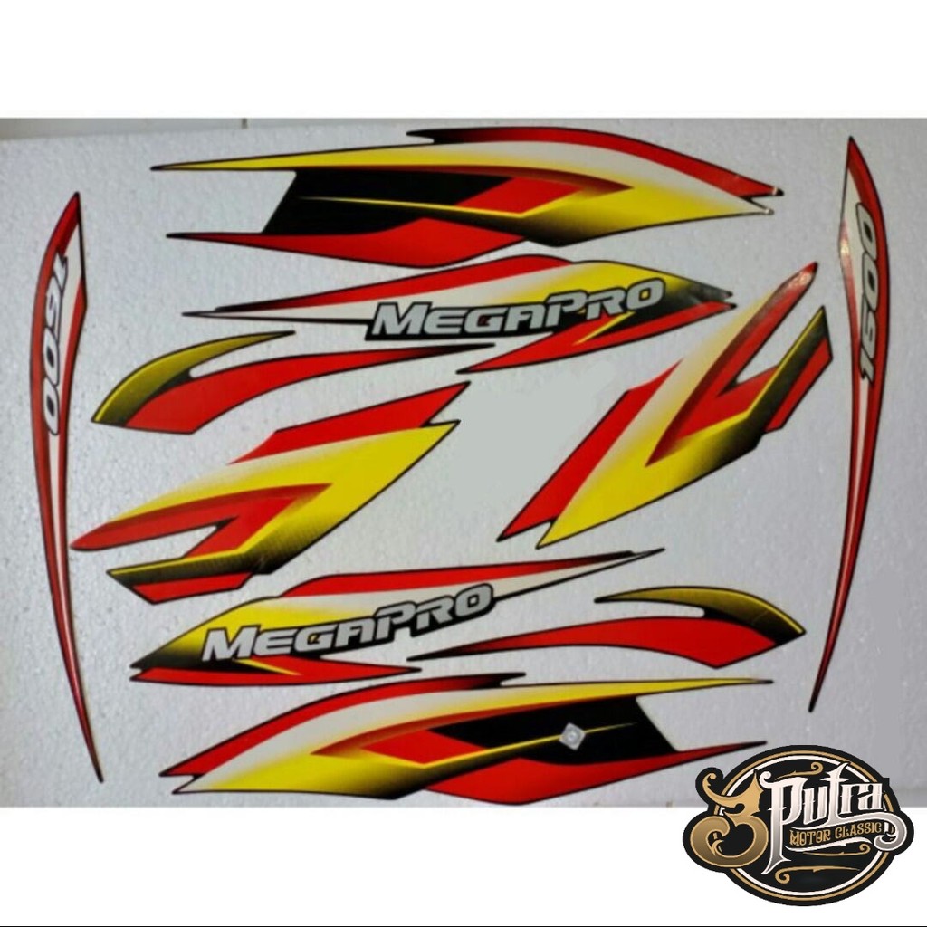 Striping Ori body Honda Megapro 2002 stiker bawaan original bodi honda megapro primus megapro cw