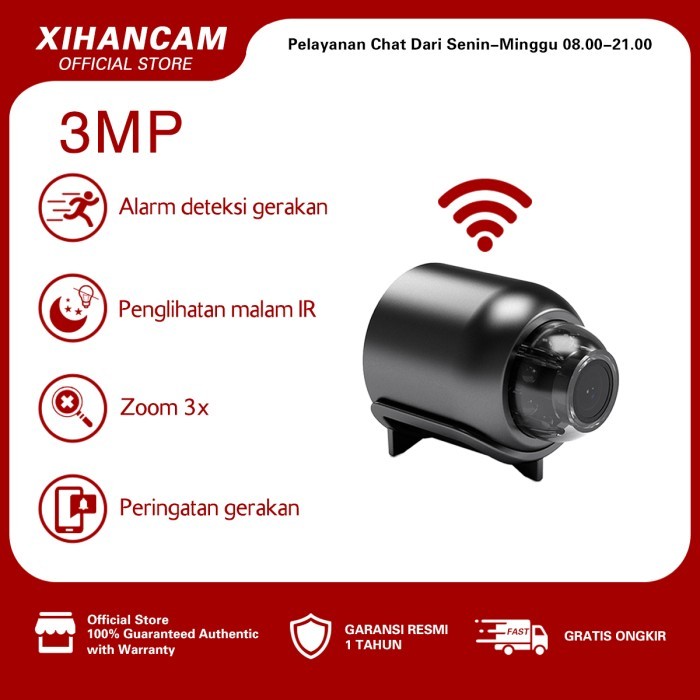 Promo XIHANCAM Spy Camera Cctv Mini Tersembunyi 3MP Hidden Kamera Cctv Wifi - 3MP