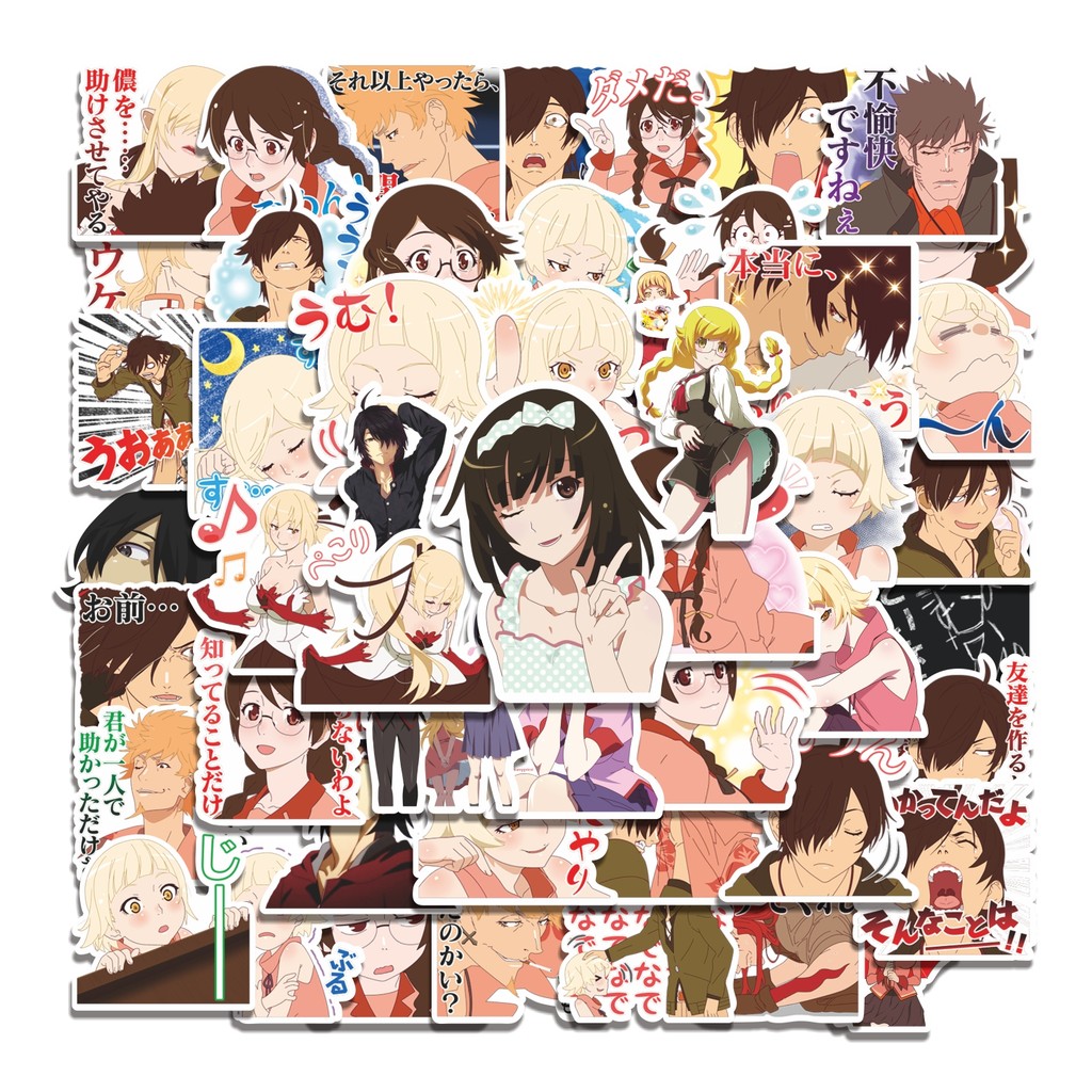

COD 50 Pcs Stiker Kizumonogatari Anime Lucu Anti Air Untuk Dekorasi Notebook Sepeda Skateboard Handphone DIY