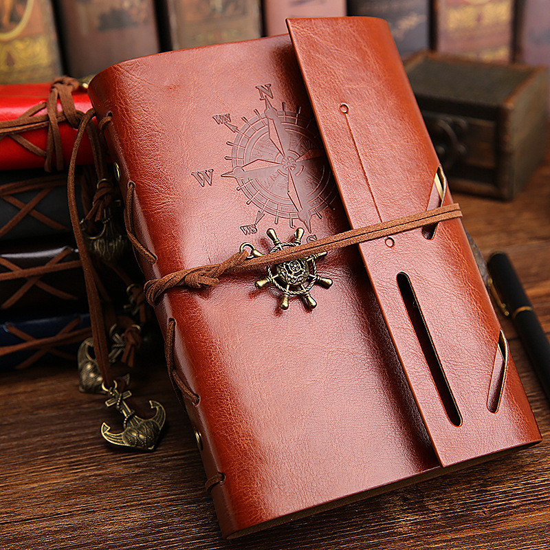 

Vintage Pirate A5 A6 Diary Notebook Agenda with Faux Leather Cover Filofax Note Book For School Korean Stationery or Traveler