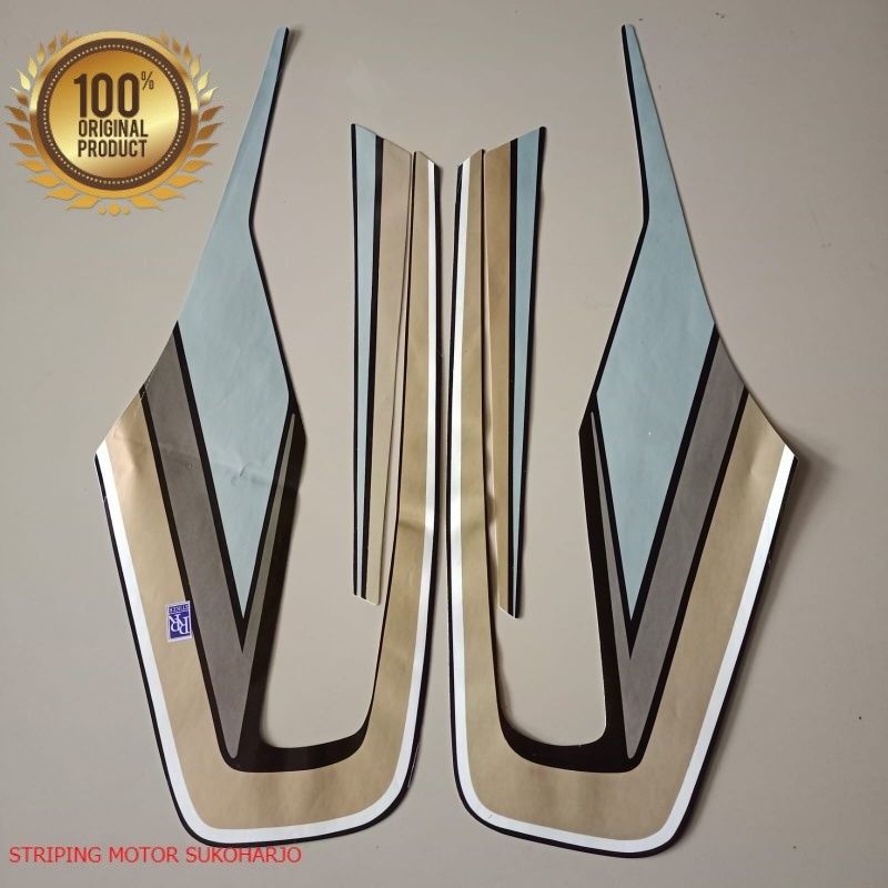 (ORI) STRIPING stiker list body yamaha RX KING 1992 full set hitam list gold  kualitas original