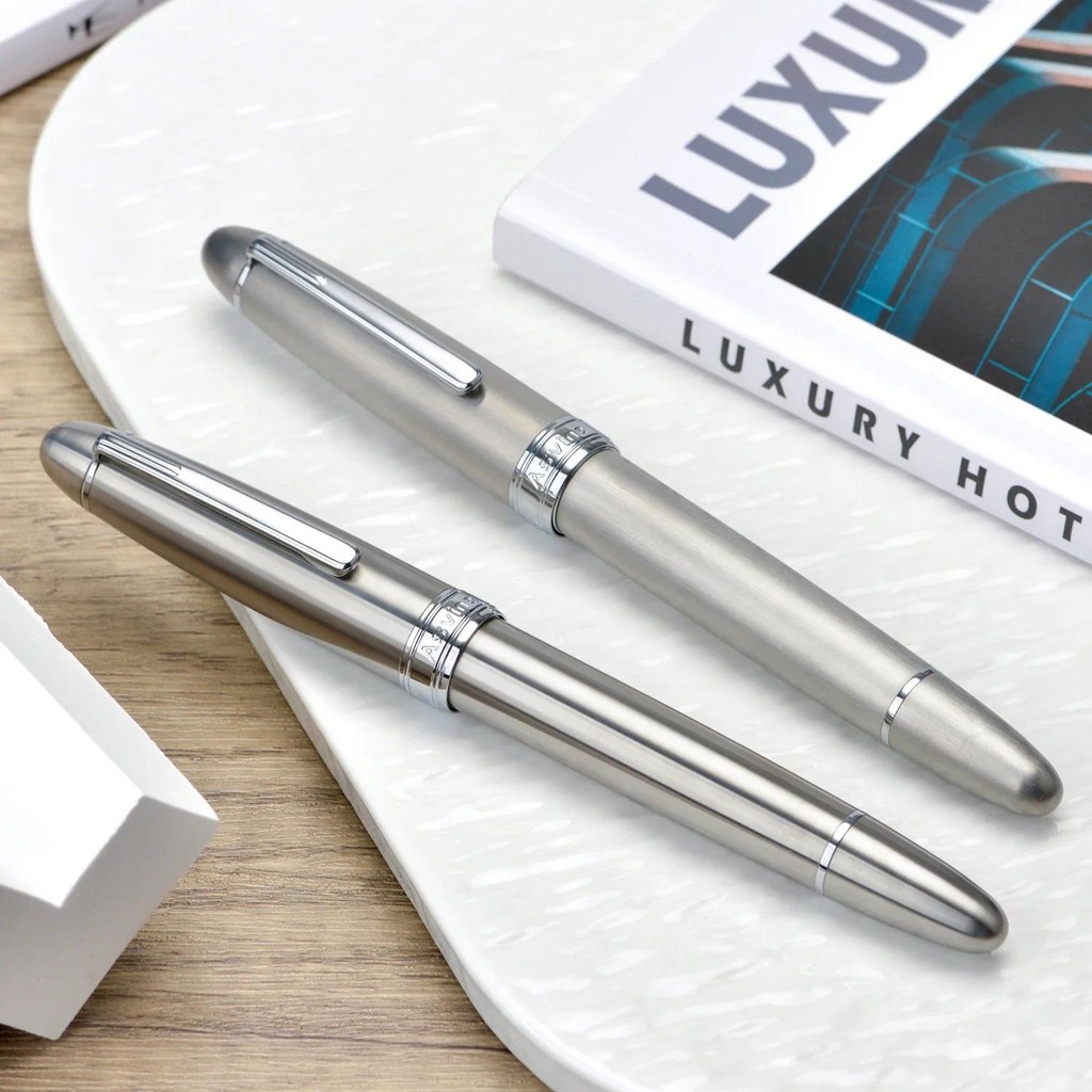 

Asvine J16 Piston Fountain Pen Germany Jowo EF/F/M/B Nib, Solid Titanium Smooth Writing Office Gift Pen with Wrench