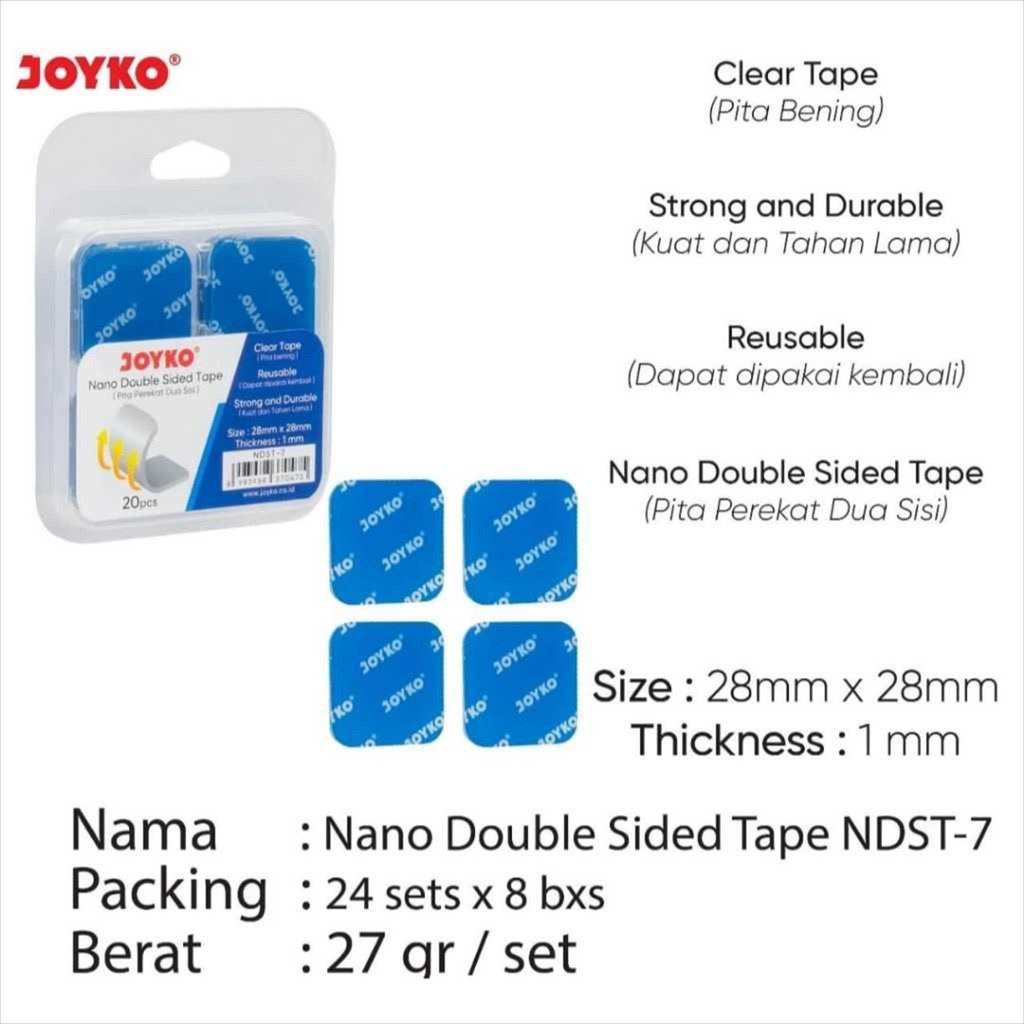 

Nano Double Tape Perekat 2 sisi NDST-7 Joyko