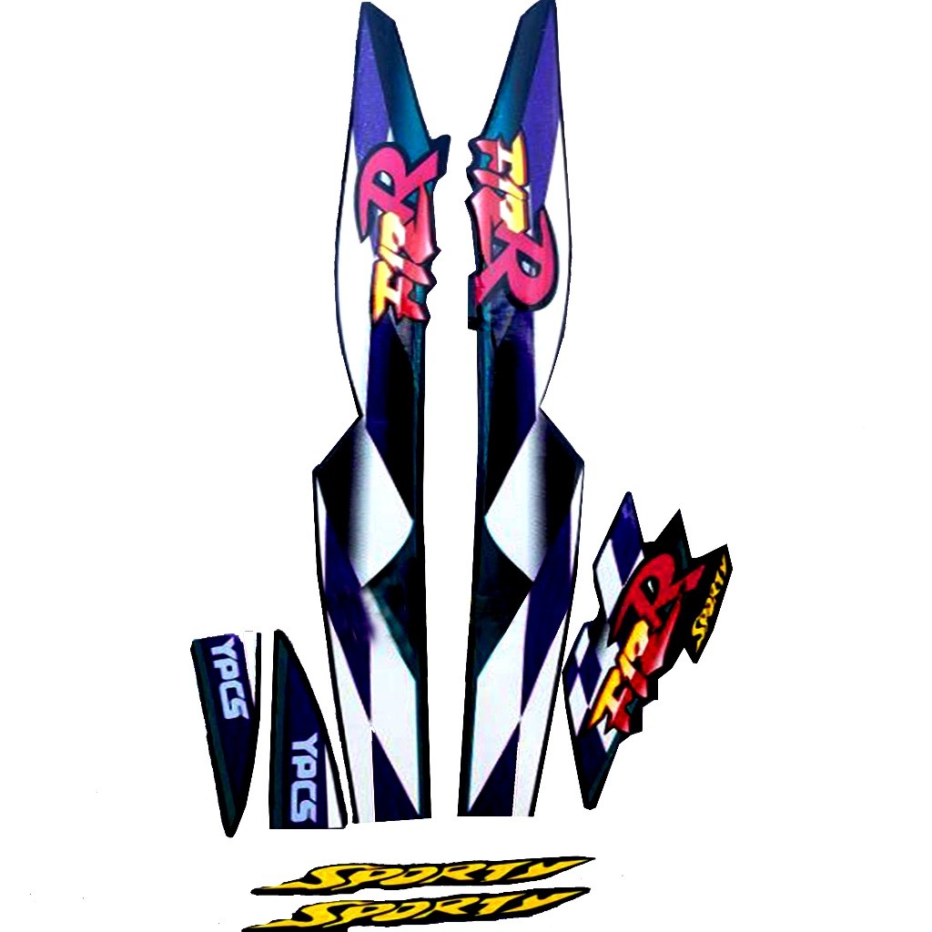 Stiker Striping Yamaha F1ZR 1998 Hijau Putih  List Body Stiker Standart F1ZR 1998 Terbaik