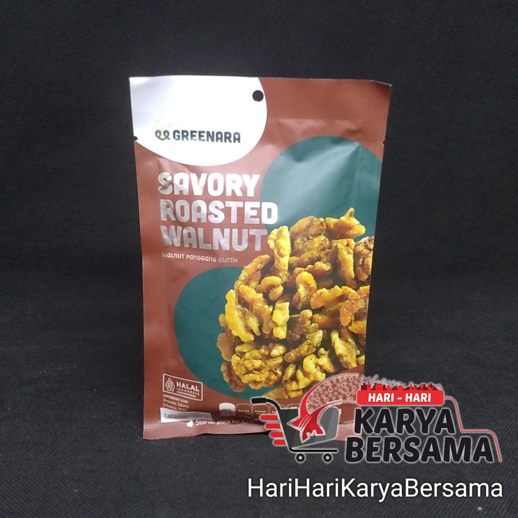 

MAKANAN RINGAN GREENARA HOME MADE SAVORY ROASTED WALNUT 28GR