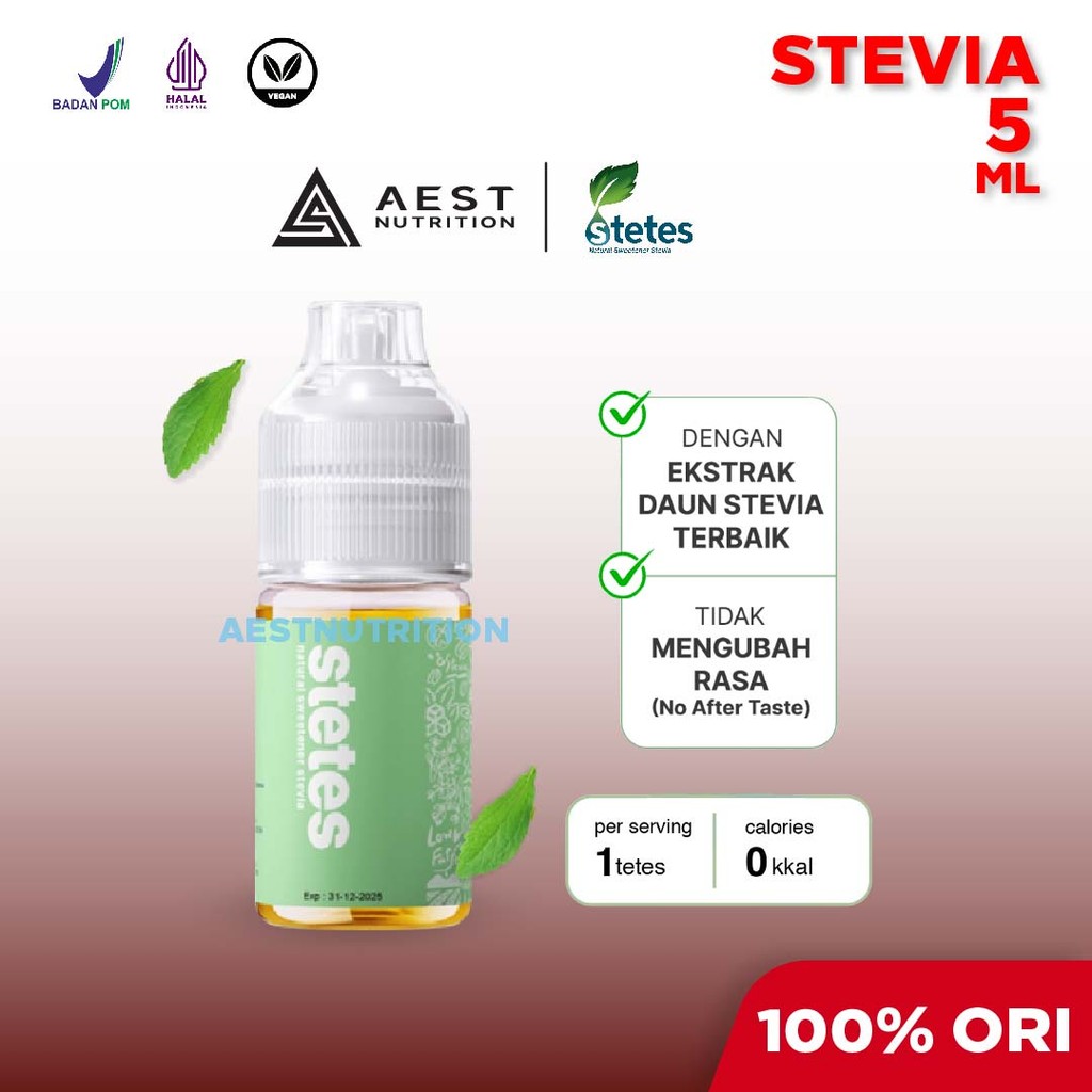 

Stetes Stevia Natural Sweetener - 5 ml Pemanis Alami Alternatif Gula 0 Kalori