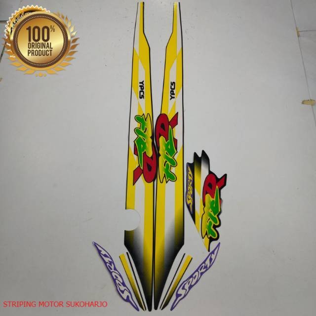 (ORI) striping yamaha fizr fiz r 1995 1996 sporty hitam kuning  kualitas original