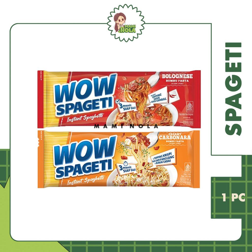 

Wow Spageti Instan Spaghetti 88gr Creamy Carbonara Meaty Bolognese Pasta Mie Instan Halal