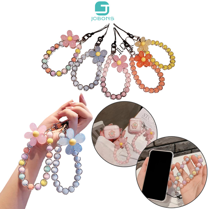 Gantungan HP korean Chain Rantai Manik Warna Permen