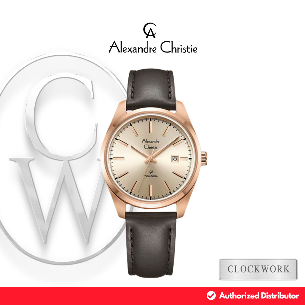 Jam Tangan Wanita Alexandre Christie Primo Steel AC 1025 LDLRGLNBO Kulit Classic Minimalis Simple Ro