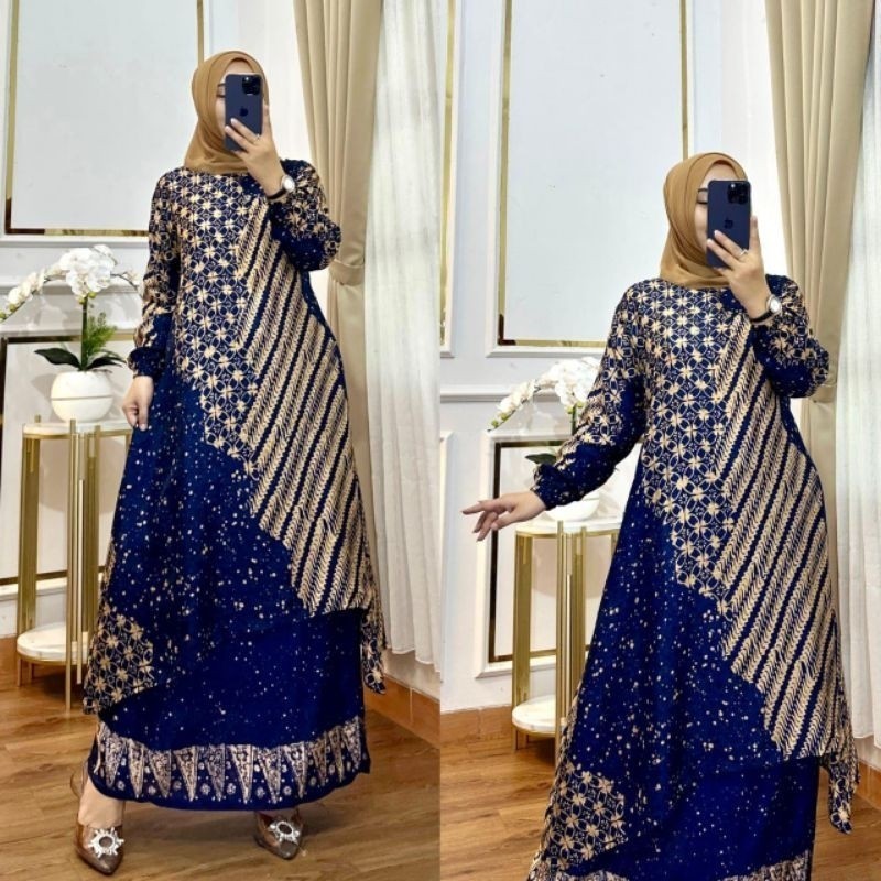 SET BATIK DOBBY SUTRA BATIK MODERN KEKINIAN BATIK SERAGAMAN VISCOSE