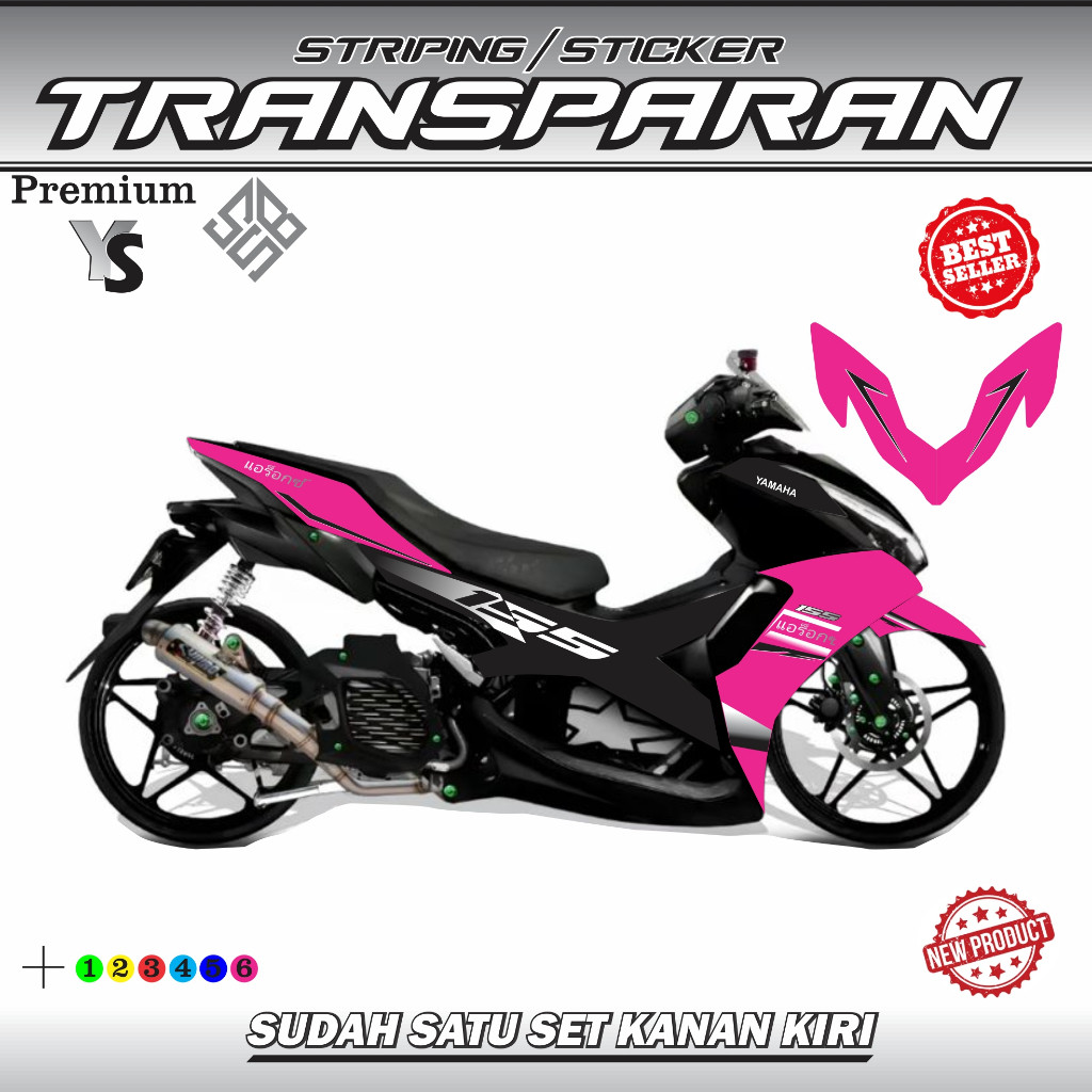 STRIPING Striping Bening Transparan Stiker Aerox New 155 Connected Thailand STIKER