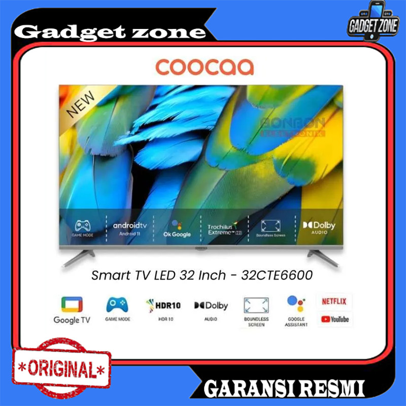 TV COOCAA 32" 32CTE6600 32 INCH HDMI ANDROID GOOGLE TV YOUTUBE NETFLIX GARANSI RESMI