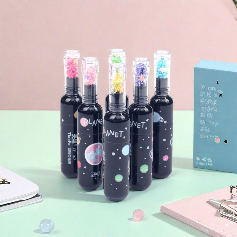 

THE VIRAL STORE HIHGLIGHTER MARKER BOTOL ASTRONOT 1 SET ISI 6 PCS WARNA WARNI COLORFUL FREE POUCH BENING LUCU BISA COD SOUVERNIR TERMURAH