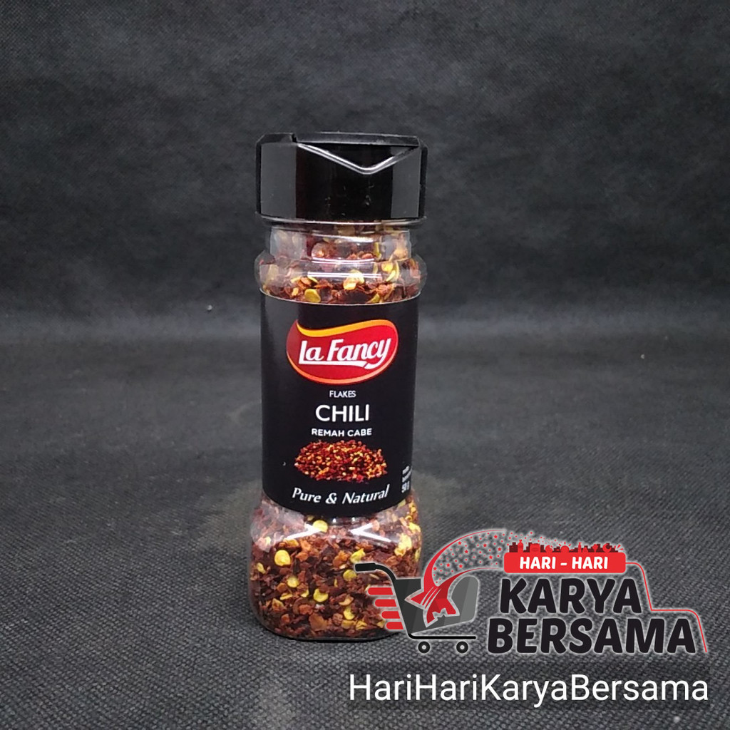 

BUMBU MASAK REMPAH REMPAH LA FANCY FLAKES CHILI PURE & NATURAL REMAH CABE 50GR